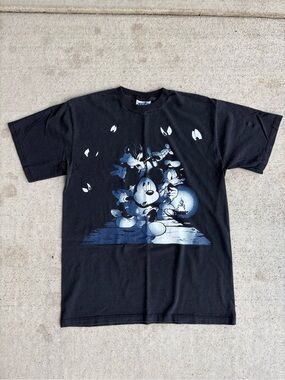 Vintage 90s Disney Mickey Goofy Daffy Admit One Black Tshirt Medium